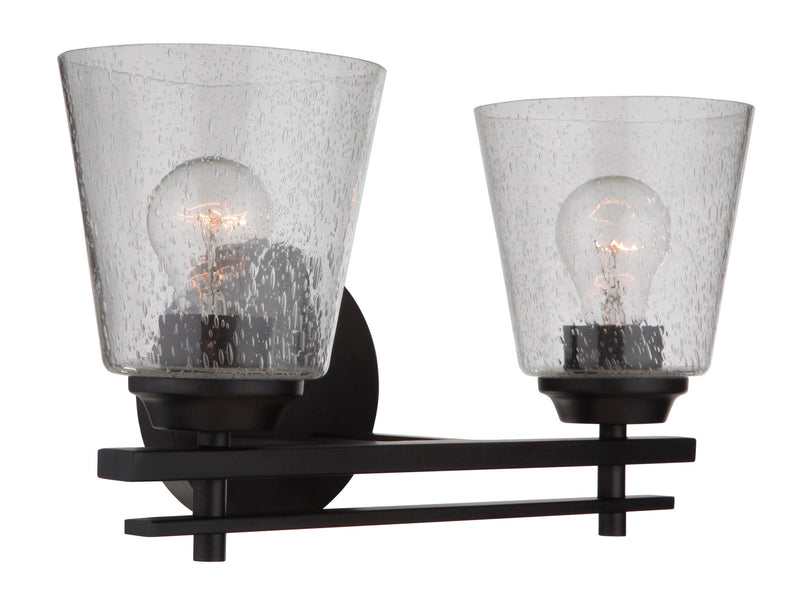 Craftmade 19616FB2 Two Light Vanity, Flat Black