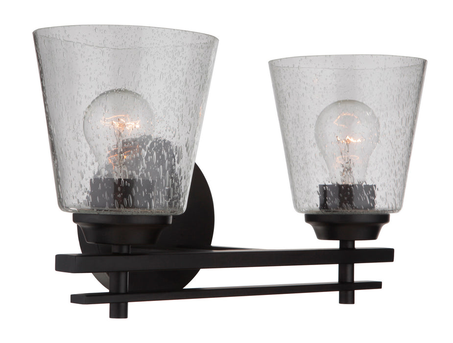 Craftmade 19616FB2 Two Light Vanity, Flat Black
