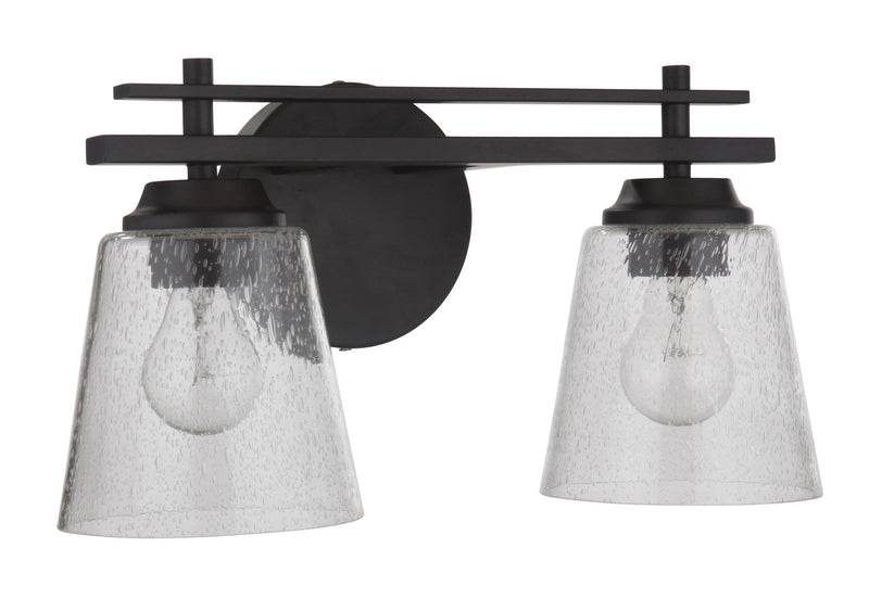 Craftmade 19616FB2 Two Light Vanity, Flat Black