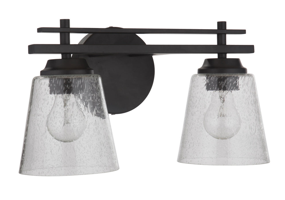 Craftmade 19616FB2 Two Light Vanity, Flat Black