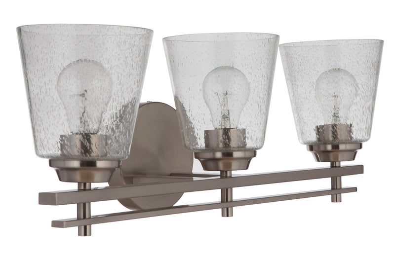 Craftmade 19624BNK3 Three Light Vanity, Brushed Polished Nickel