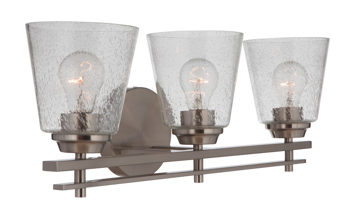 Craftmade 19624BNK3 Three Light Vanity, Brushed Polished Nickel