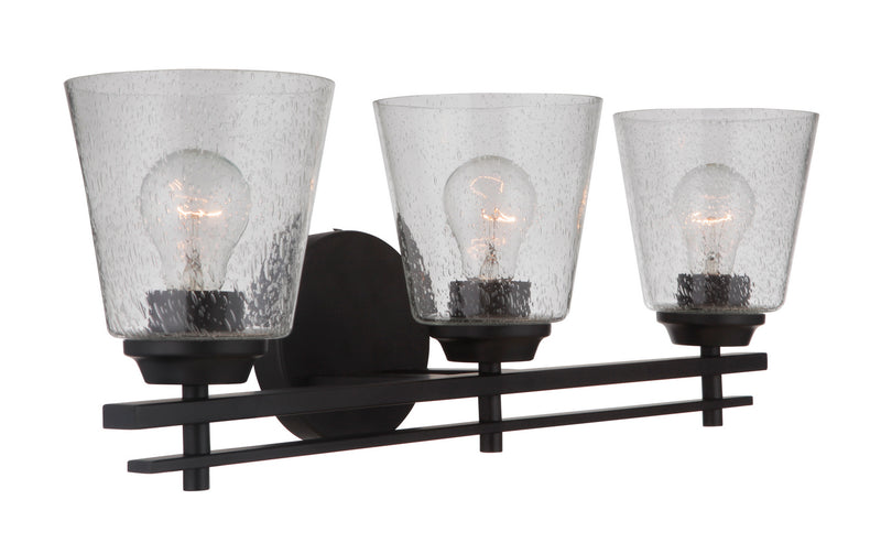 Craftmade 19624FB3 Three Light Vanity, Flat Black