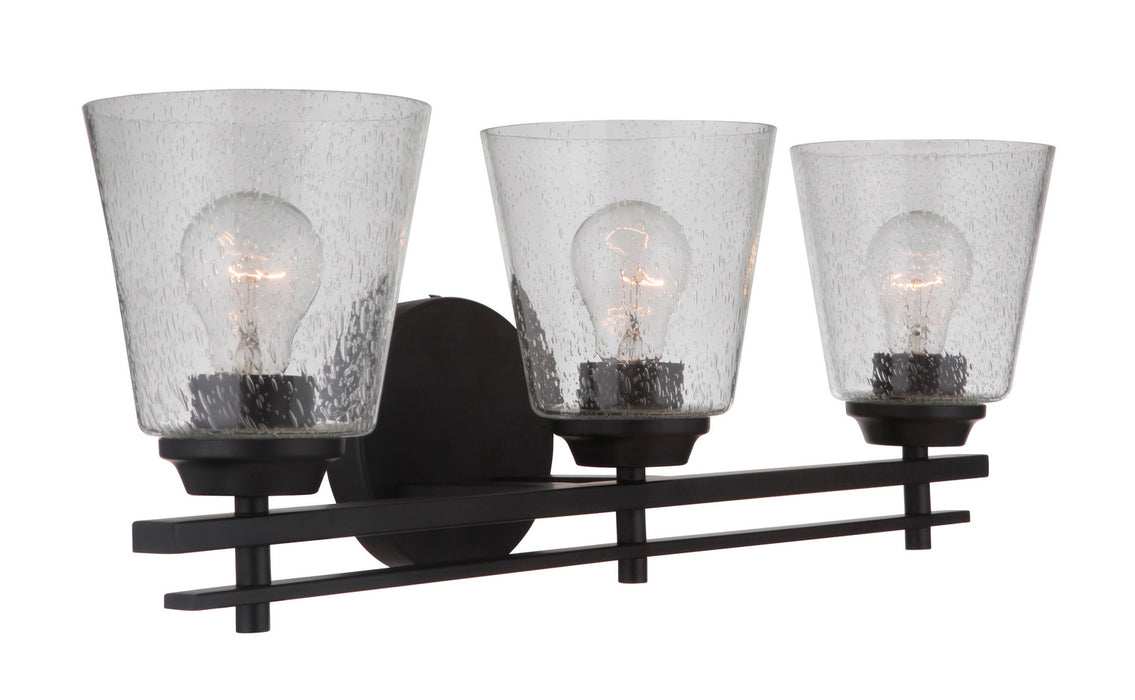 Craftmade 19624FB3 Three Light Vanity, Flat Black