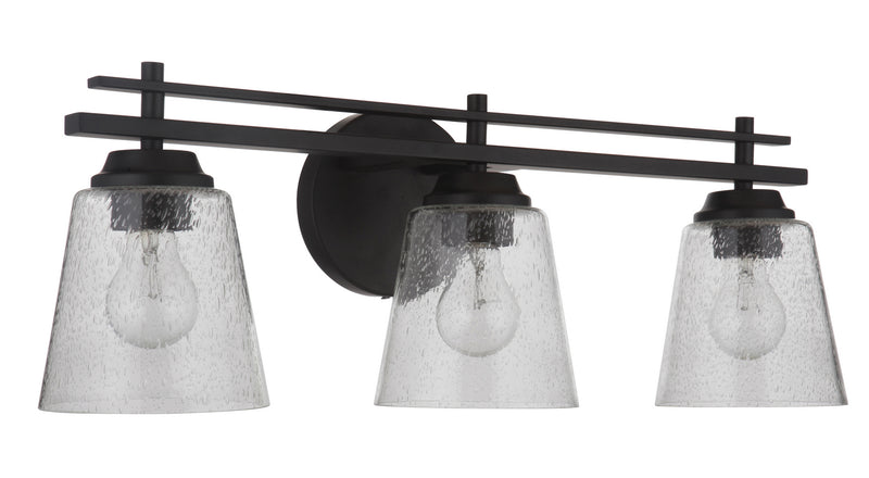 Craftmade 19624FB3 Three Light Vanity, Flat Black