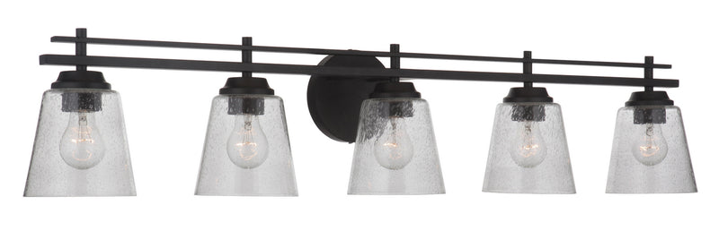 Craftmade 19642FB5 Five Light Vanity, Flat Black