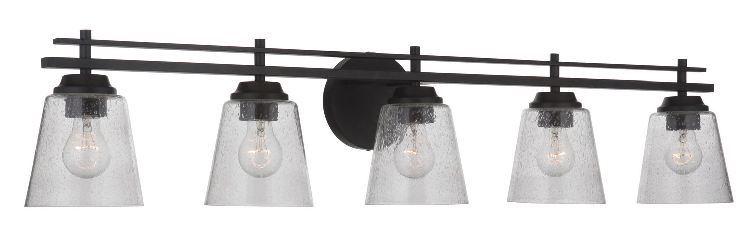 Craftmade 19642FB5 Five Light Vanity, Flat Black