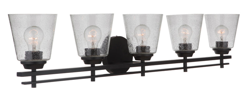 Craftmade 19642FB5 Five Light Vanity, Flat Black