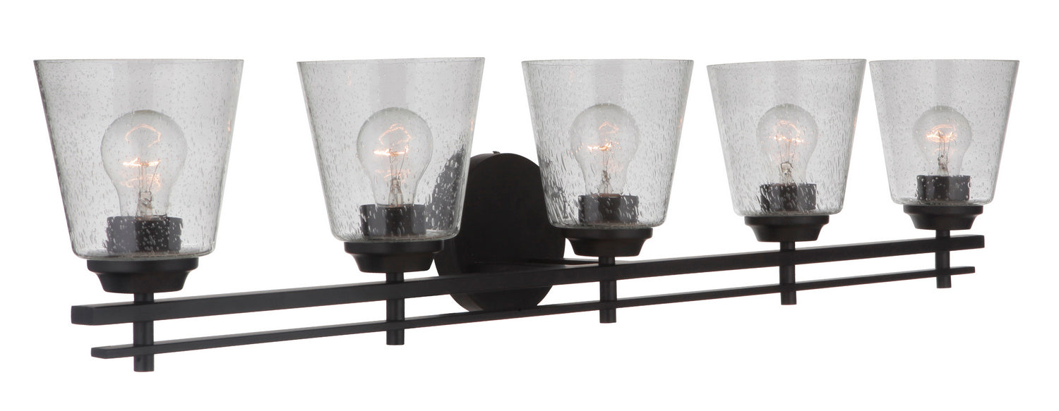 Craftmade 19642FB5 Five Light Vanity, Flat Black