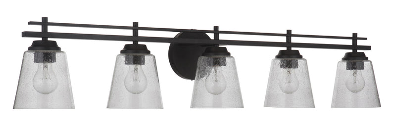 Craftmade 19642FB5 Five Light Vanity, Flat Black