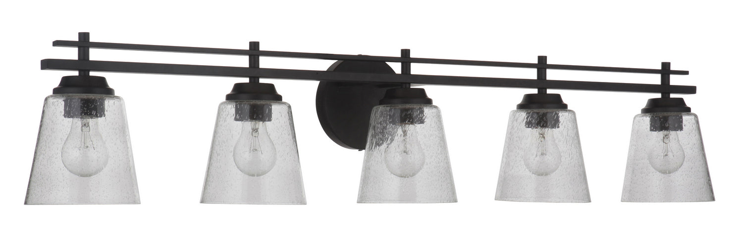 Craftmade 19642FB5 Five Light Vanity, Flat Black