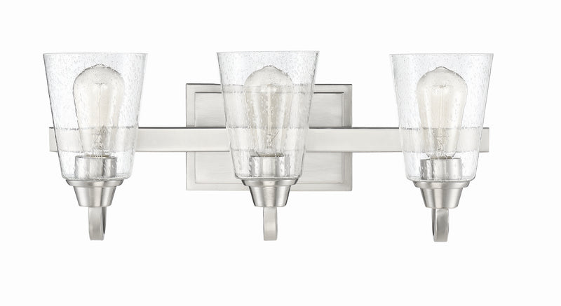 Craftmade 41903-BNK-CS Three Light Vanity, Brushed Polished Nickel
