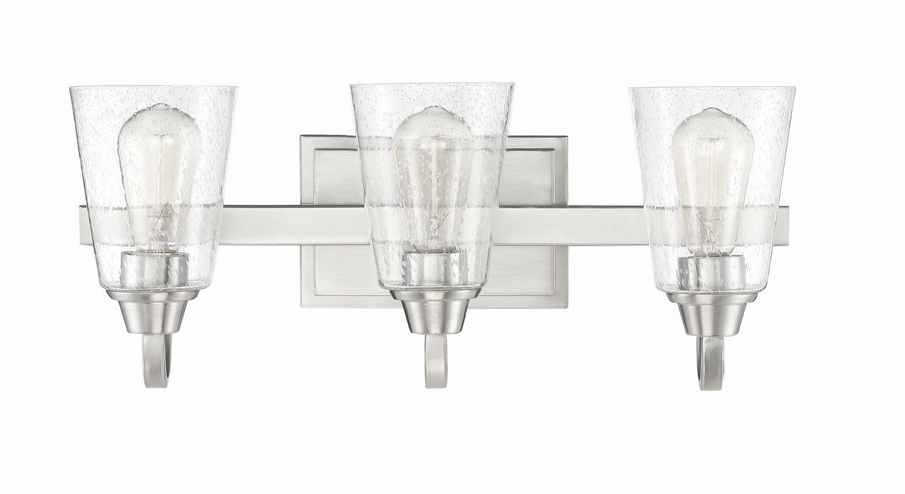 Craftmade 41903-BNK-CS Three Light Vanity, Brushed Polished Nickel