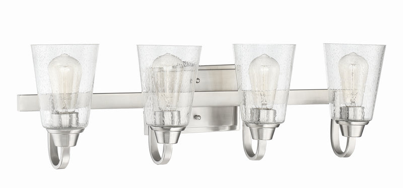 Craftmade 41904-BNK-CS Four Light Vanity, Brushed Polished Nickel