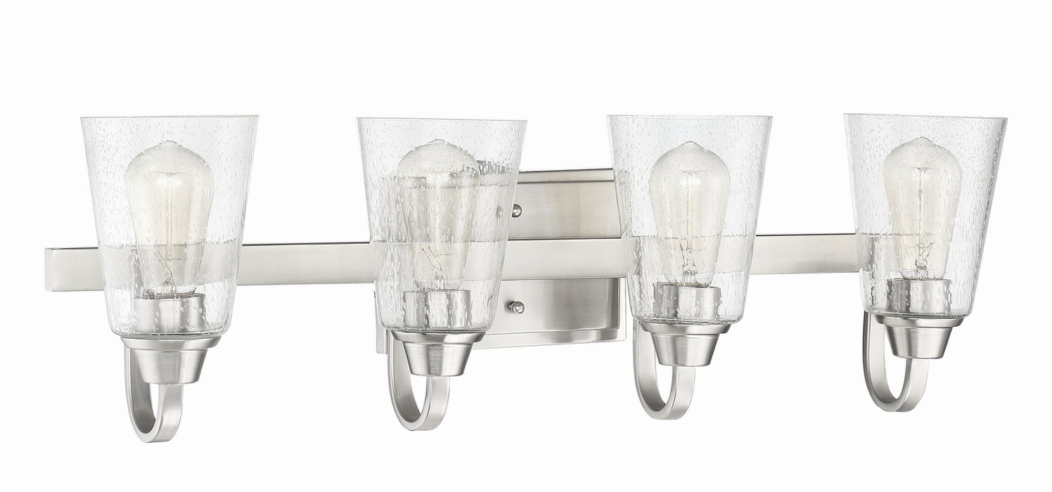 Craftmade 41904-BNK-CS Four Light Vanity, Brushed Polished Nickel