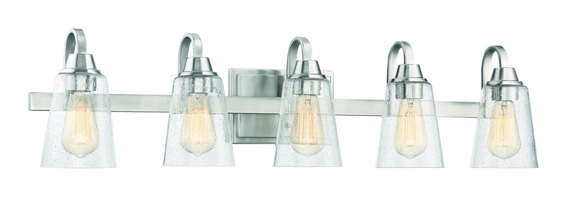 Craftmade 41905-BNK-CS Five Light Vanity, Brushed Polished Nickel