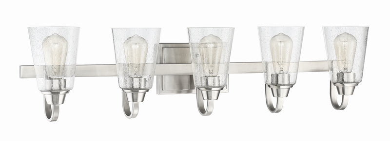Craftmade 41905-BNK-CS Five Light Vanity, Brushed Polished Nickel