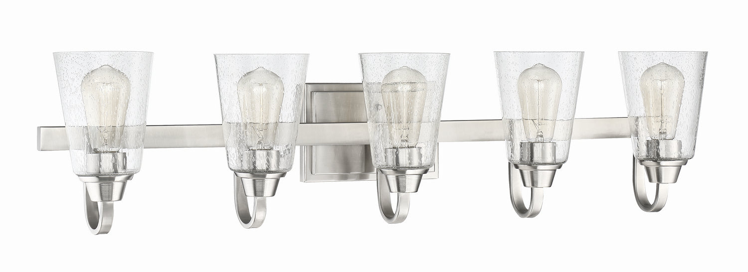 Craftmade 41905-BNK-CS Five Light Vanity, Brushed Polished Nickel