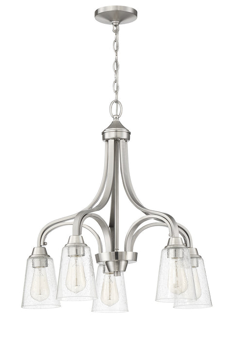 Craftmade 41915-BNK-CS Five Light Chandelier, Brushed Polished Nickel