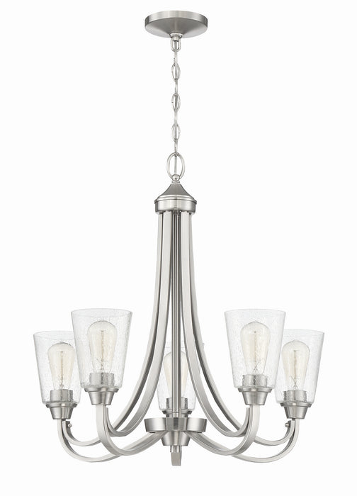 Craftmade 41925-BNK-CS Five Light Chandelier, Brushed Polished Nickel
