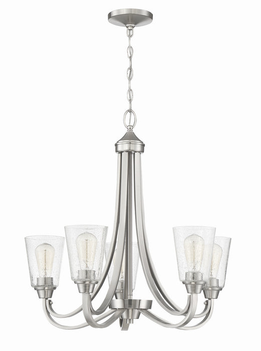 Craftmade 41925-BNK-CS Five Light Chandelier, Brushed Polished Nickel