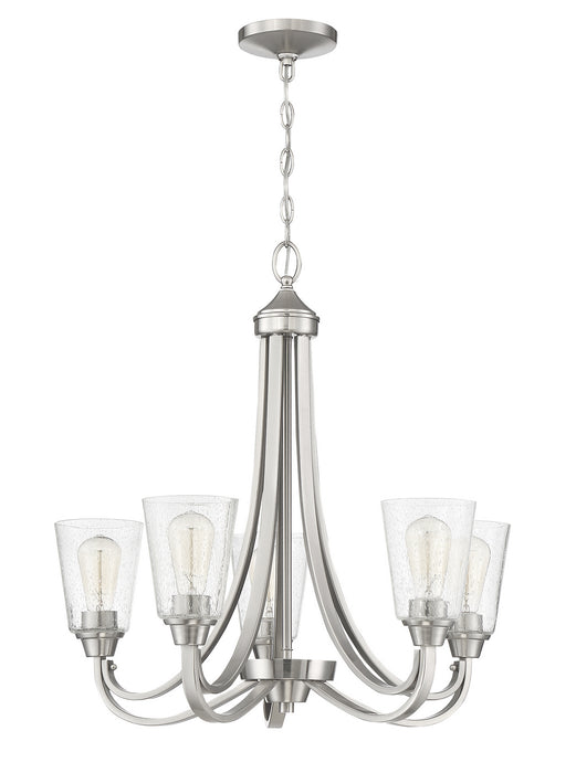 Craftmade 41925-BNK-CS Five Light Chandelier, Brushed Polished Nickel