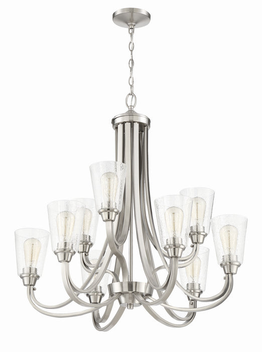 Craftmade 41929-BNK-CS Nine Light Chandelier, Brushed Polished Nickel