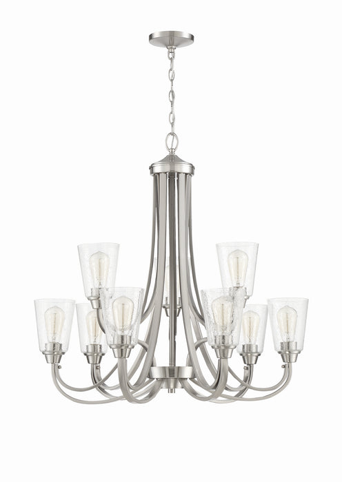 Craftmade 41929-BNK-CS Nine Light Chandelier, Brushed Polished Nickel