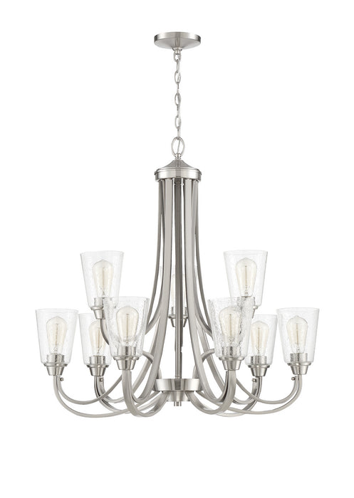Craftmade 41929-BNK-CS Nine Light Chandelier, Brushed Polished Nickel
