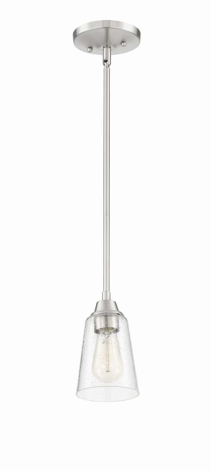 Craftmade 41991-BNK-CS One Light Mini Pendant, Brushed Polished Nickel