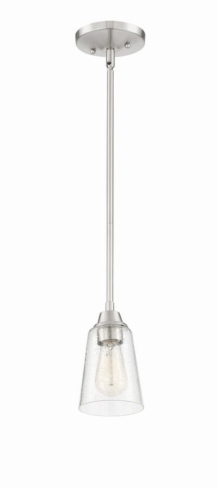 Craftmade 41991-BNK-CS One Light Mini Pendant, Brushed Polished Nickel