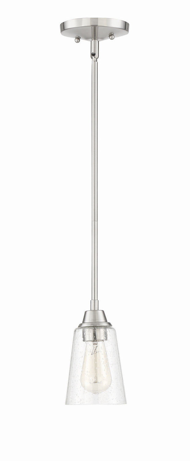 Craftmade 41991-BNK-CS One Light Mini Pendant, Brushed Polished Nickel
