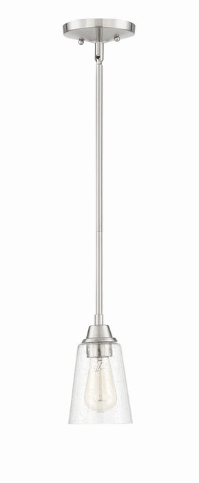 Craftmade 41991-BNK-CS One Light Mini Pendant, Brushed Polished Nickel