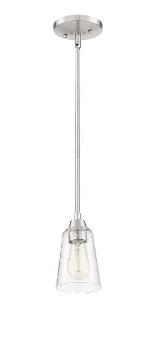 Craftmade 41991-BNK-CS One Light Mini Pendant, Brushed Polished Nickel