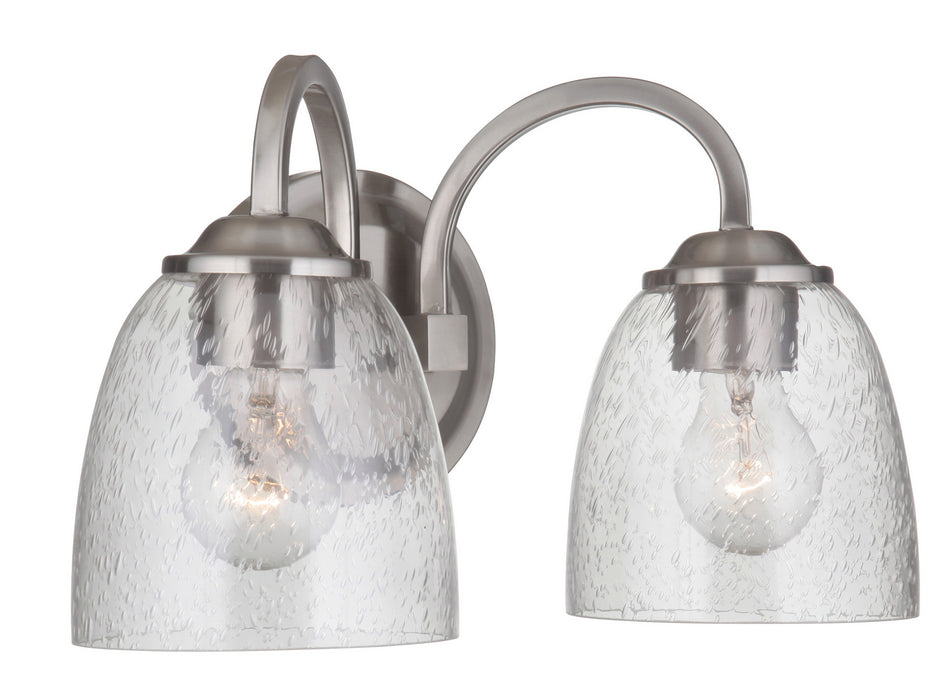 Craftmade 49902-BNK Two Light Vanity, Brushed Polished Nickel