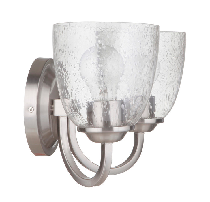 Craftmade 49902-BNK Two Light Vanity, Brushed Polished Nickel