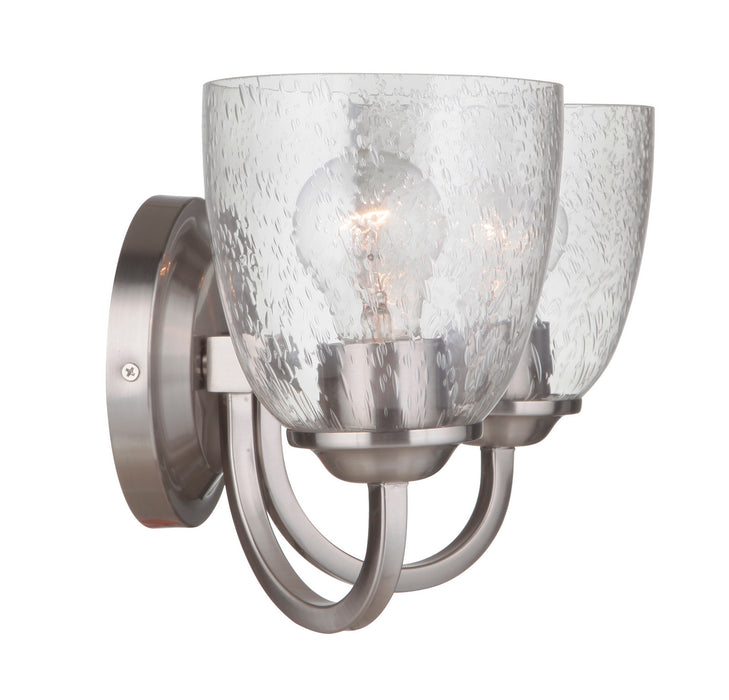 Craftmade 49902-BNK Two Light Vanity, Brushed Polished Nickel