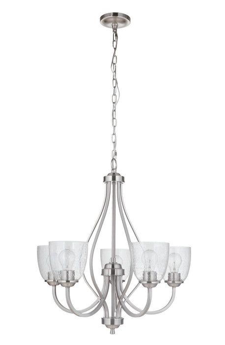 Craftmade 49925-BNK Five Light Chandelier, Brushed Polished Nickel