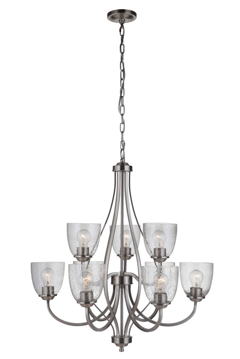 Craftmade 49929-BNK Nine Light Chandelier, Brushed Polished Nickel