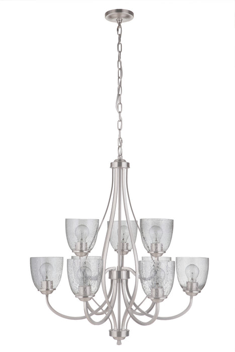 Craftmade 49929-BNK Nine Light Chandelier, Brushed Polished Nickel