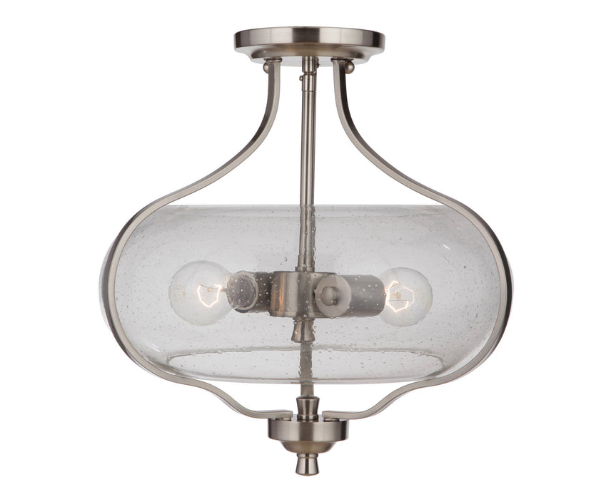 Craftmade 49952-BNK Two Light Semi Flush Mount, Brushed Polished Nickel