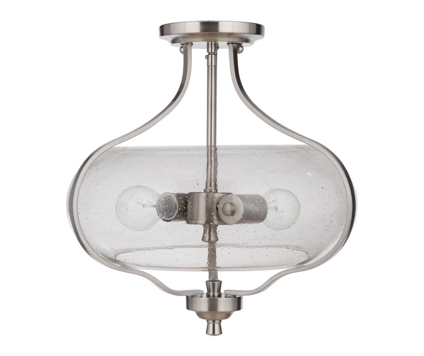 Craftmade 49952-BNK Two Light Semi Flush Mount, Brushed Polished Nickel