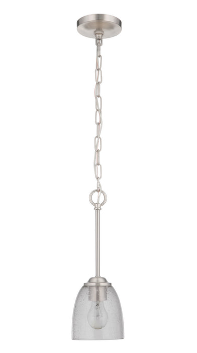 Craftmade 49991-BNK One Light Mini Pendant, Brushed Polished Nickel