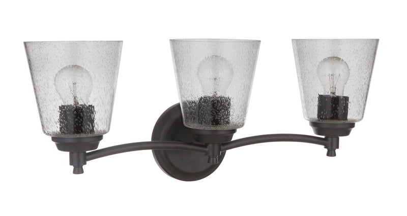 Craftmade 50203-FB Three Light Vanity, Flat Black