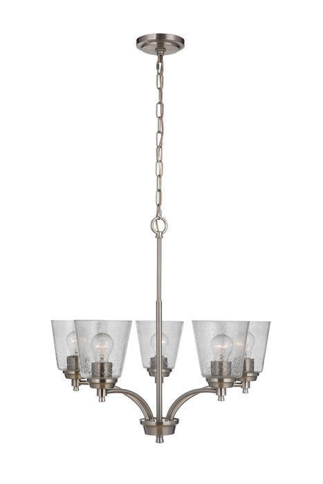 Craftmade 50225-BNK Five Light Chandelier, Brushed Polished Nickel