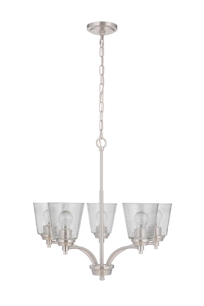 Craftmade 50225-BNK Five Light Chandelier, Brushed Polished Nickel