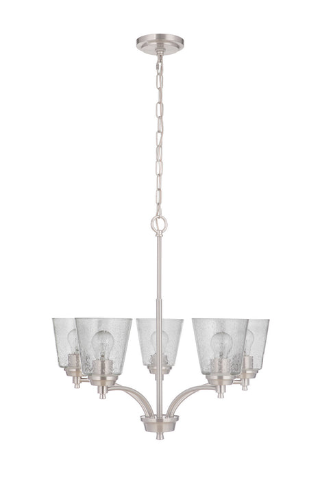 Craftmade 50225-BNK Five Light Chandelier, Brushed Polished Nickel