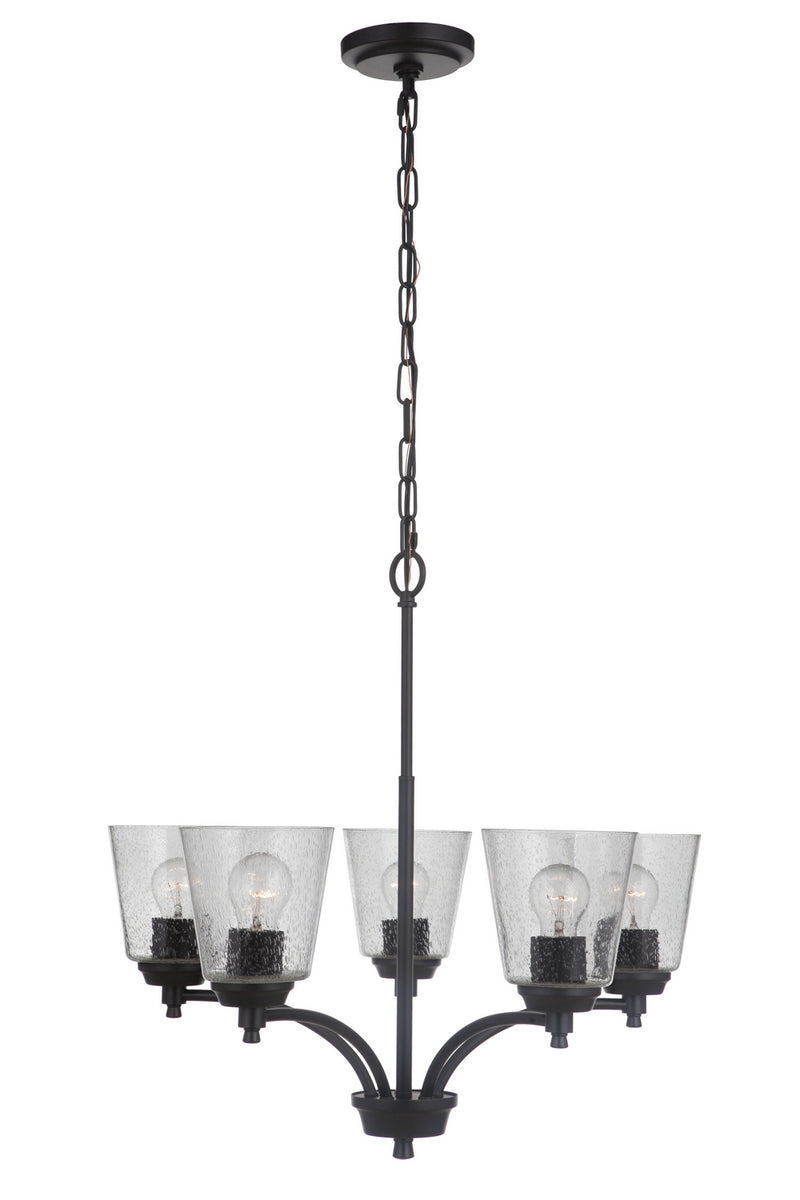 Craftmade 50225-FB Five Light Chandelier, Flat Black