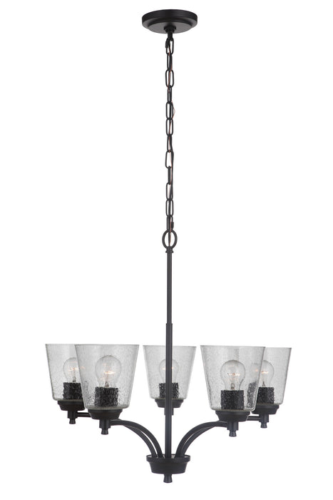 Craftmade 50225-FB Five Light Chandelier, Flat Black