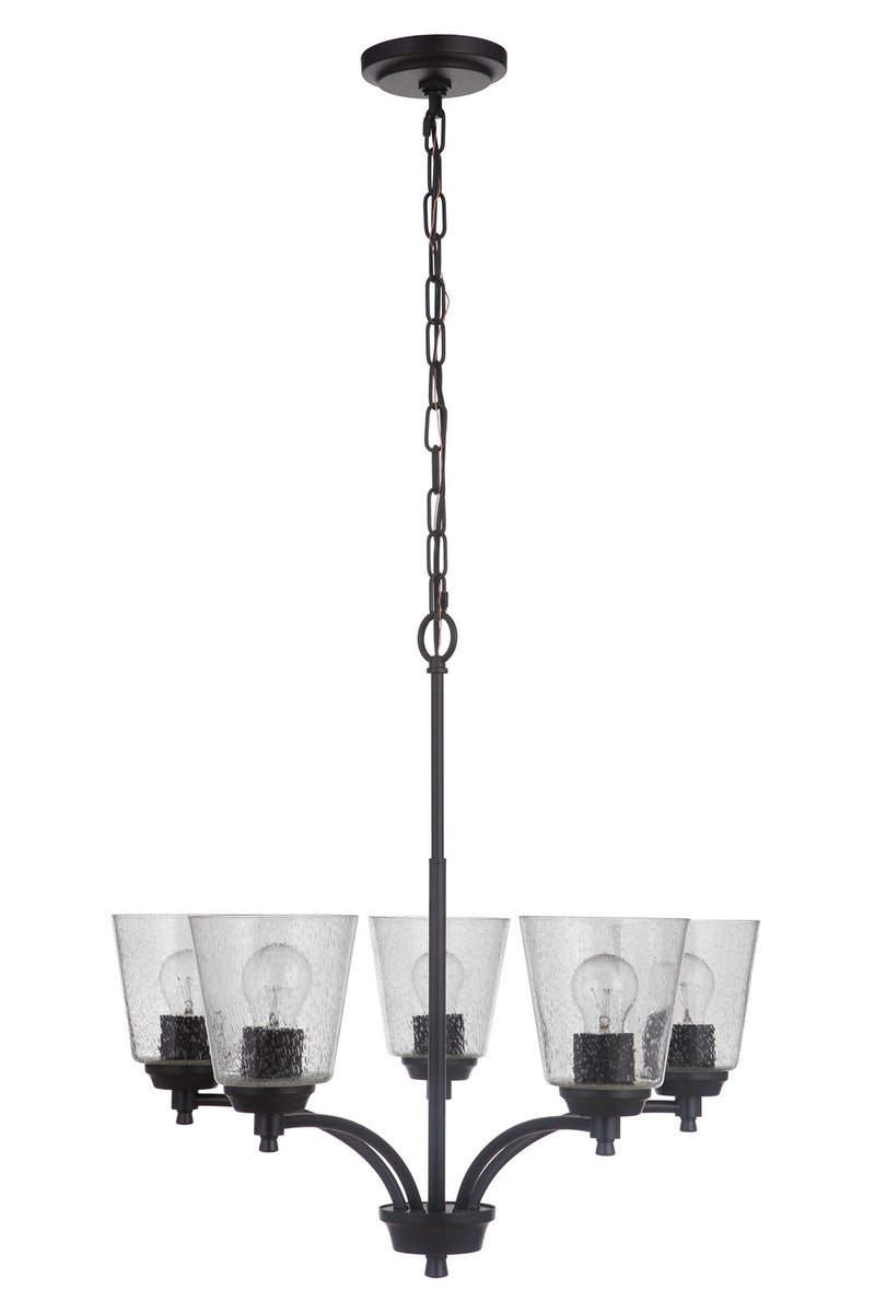Craftmade 50225-FB Five Light Chandelier, Flat Black